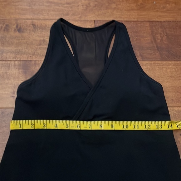 Lululemon Tank Top Black Wrap V Neck Mesh Back Racerback - Picture 9 of 12